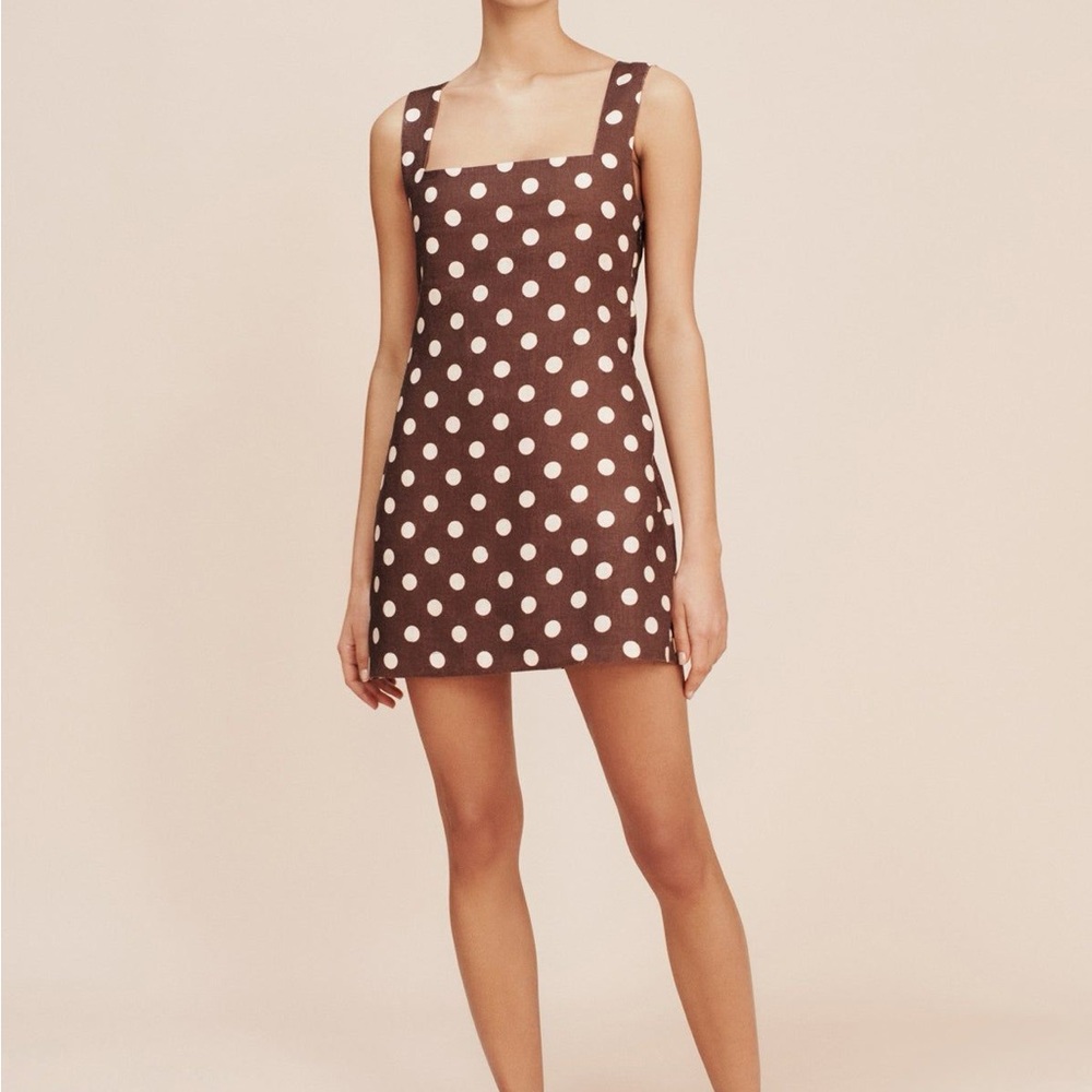 Posse Alice Mini dress in Exclusive Chocolate Polka Dot print